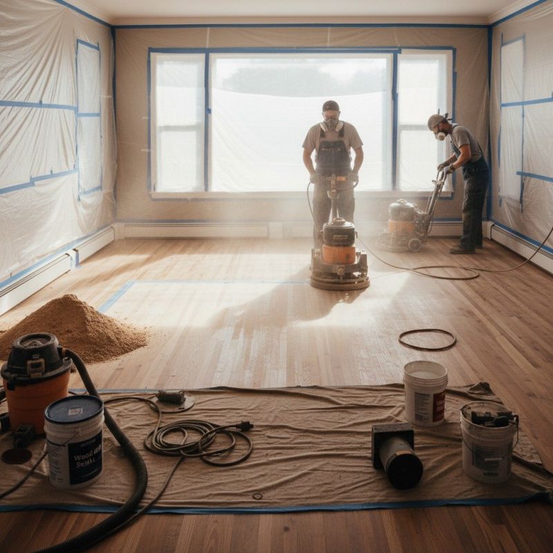 Local Hardwood Floor Refinishing pros at work